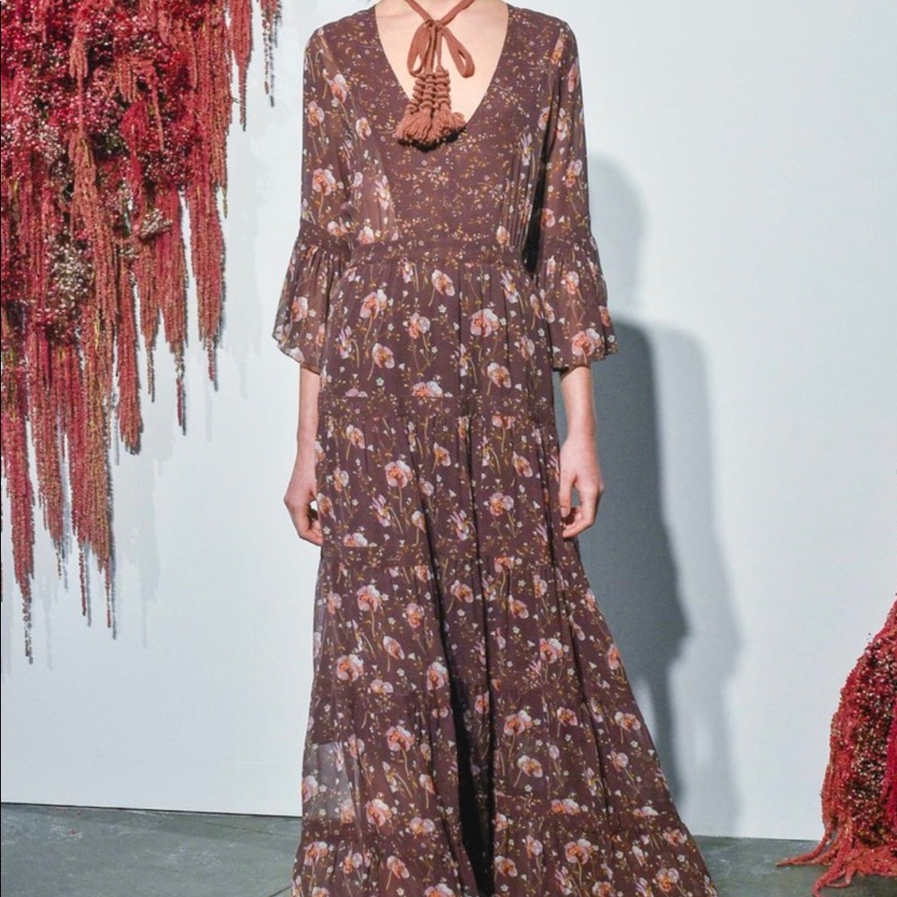 Ulla Johnson Aurora Plum Silk Maxi Dress XS 2